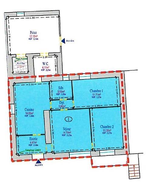 BEAUNE 9 Kms Appart rdc 63 m² à rénover avec terrain